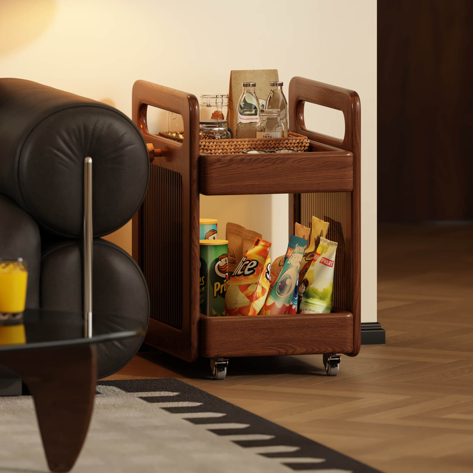 菏森派实木客厅沙发边几