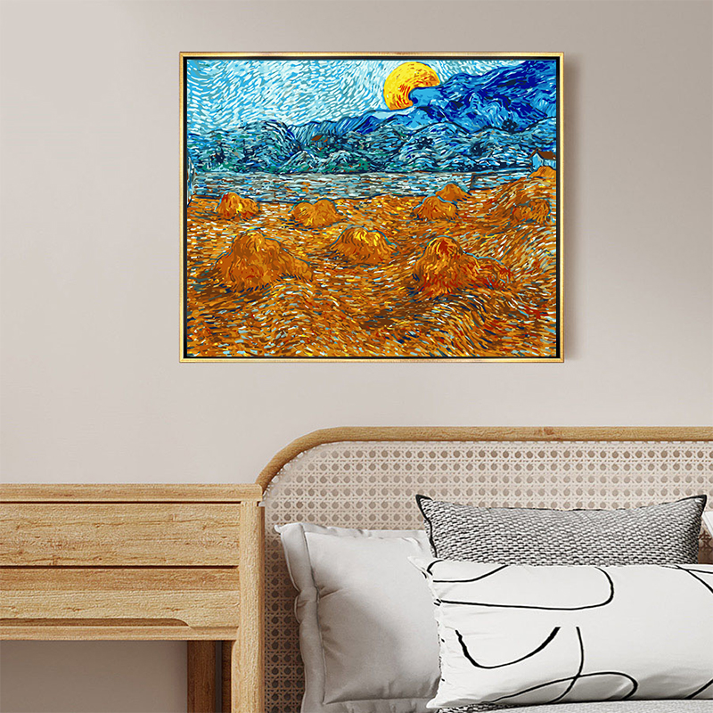 梵高世界名画diy手绘数字油画填色风景丙烯画客厅背景墙装饰油画图片
