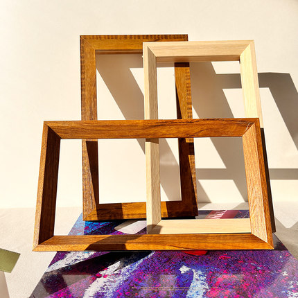 创意美式复古实木画框外框7寸8寸10寸12寸挂墙摆台新中式2023新款