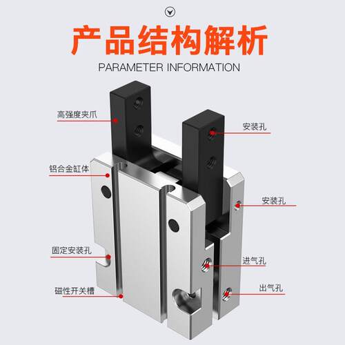 慧特立型气爪ACHY20-B气动手指夹爪气缸吹瓶机Y型专用气爪ACHY20B