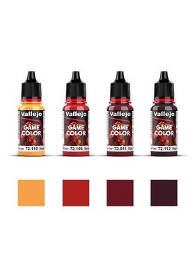 西班牙AV环保水性漆手涂系列 72377 新游戏色套装 红色 4*18ml