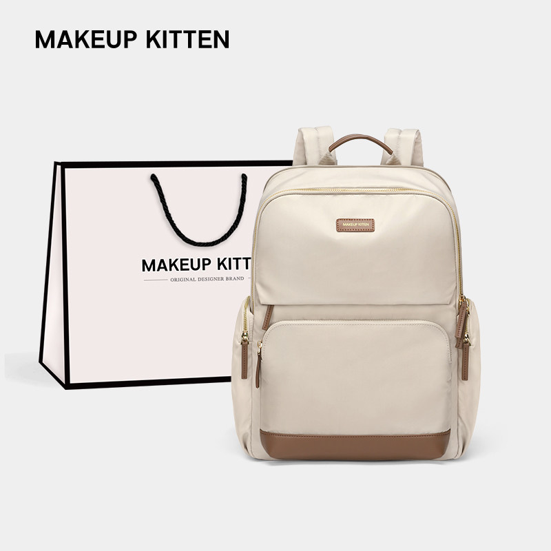 MK正品大容量书包女帆布双肩背包