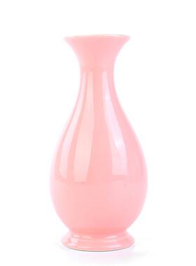 。in风厅陶瓷小花瓶高级感件客插花摆设摆粉色郁金香鲜s色釉美人