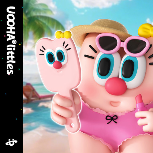 uooha大萌眼海伦化妆镜粉色化妆美容工具