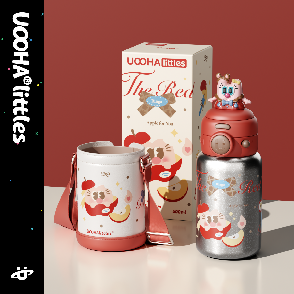 UOOHA悠饮双饮纯钛保温杯可爱儿童水杯男女生高颜值大容量钛杯