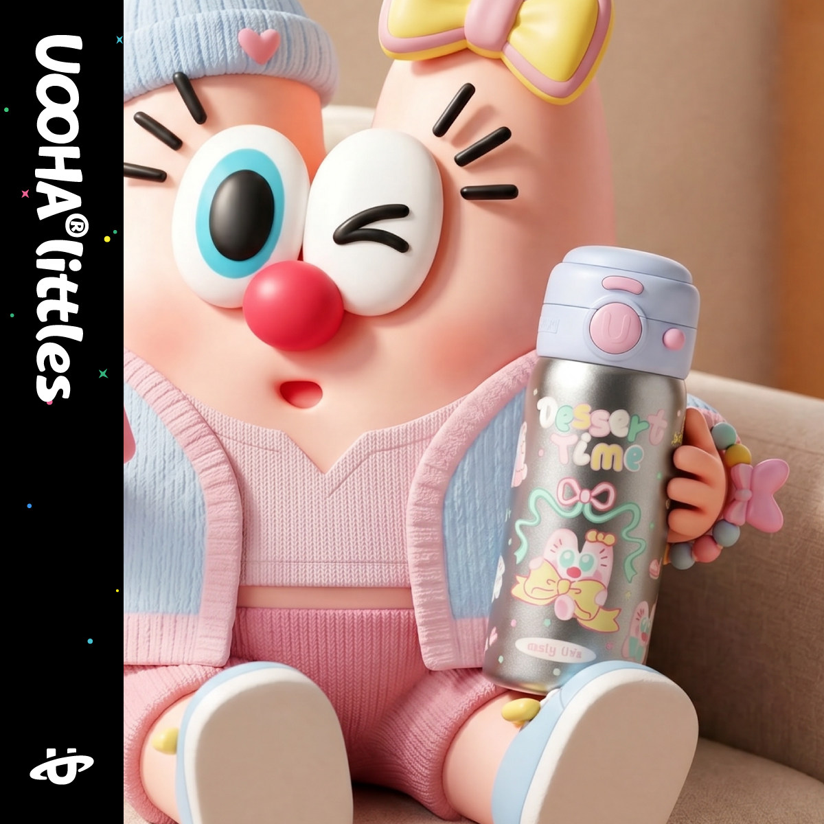 uooha简悦双饮纯钛保温杯图片