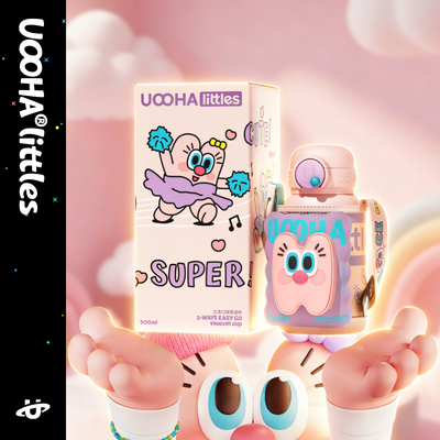 uooha儿童保温杯女带吸管大容量