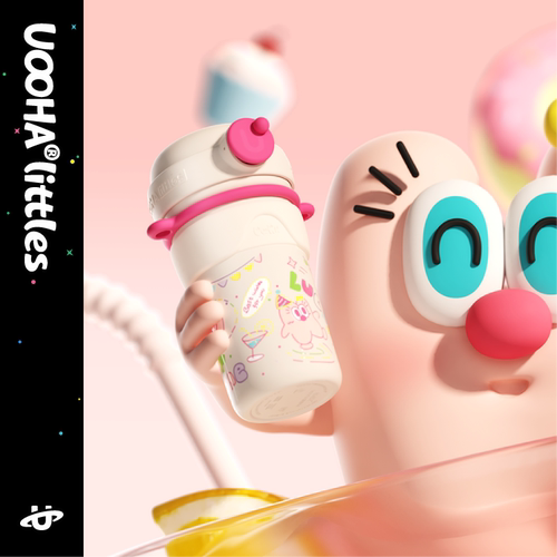 uooha双饮陶瓷涂层内胆咖啡杯