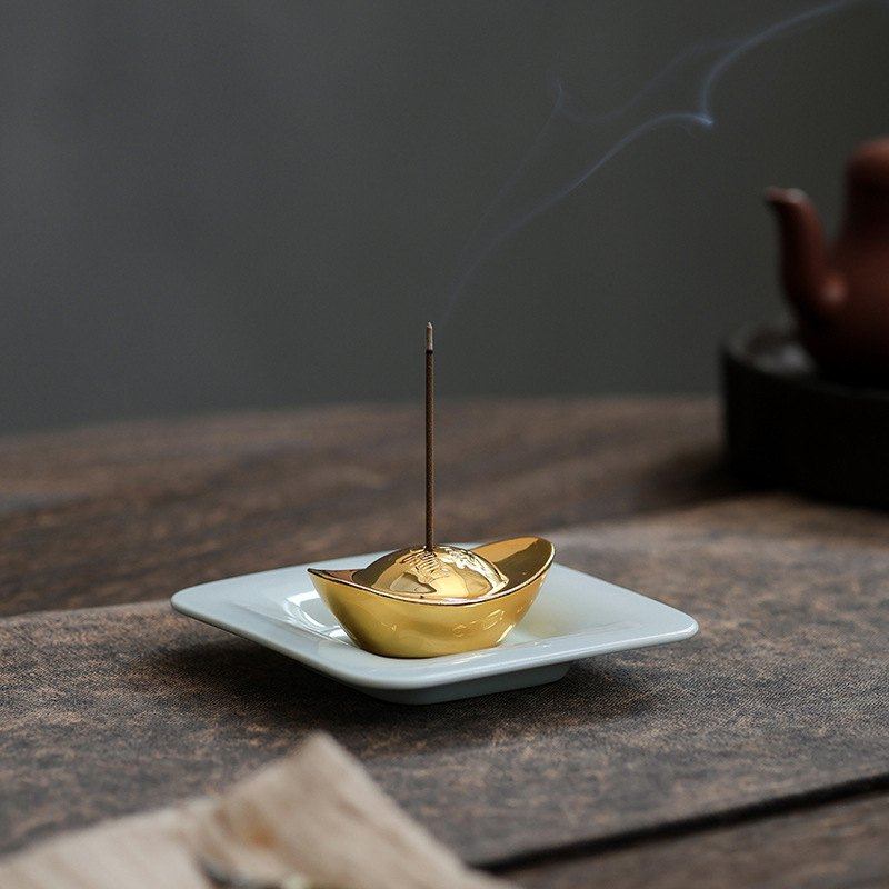 创意元宝香插陶瓷线盘摆件香底座茶道禅意香香炉托香器盘香薰炉香,家居饰品,香托/香盘/香座/香插,淘宝优惠券,粉丝福利购,淘宝优惠卷