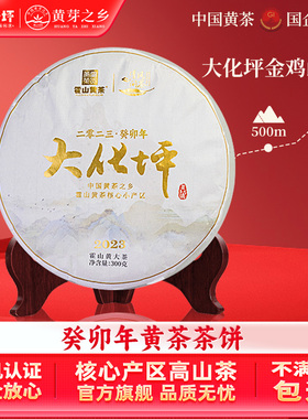 霍山黄大茶癸卯正宗黄茶老干烘焦香味皖西黄茶大叶茶收藏茶饼300g