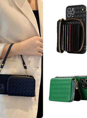 reno14pro风琴13零钱包手机壳g适用oppo斜+挎s卡e包k皮f质z挂ace绳r全plus包9防8摔7新6款5时4尚3标2准1/0