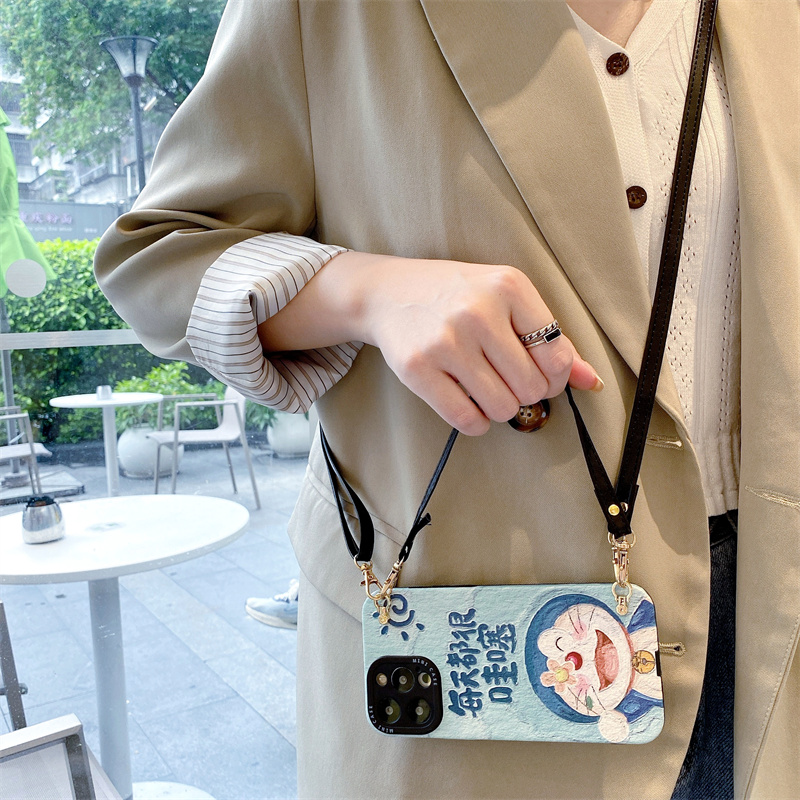 华为卡通可爱斜挎简约手机壳