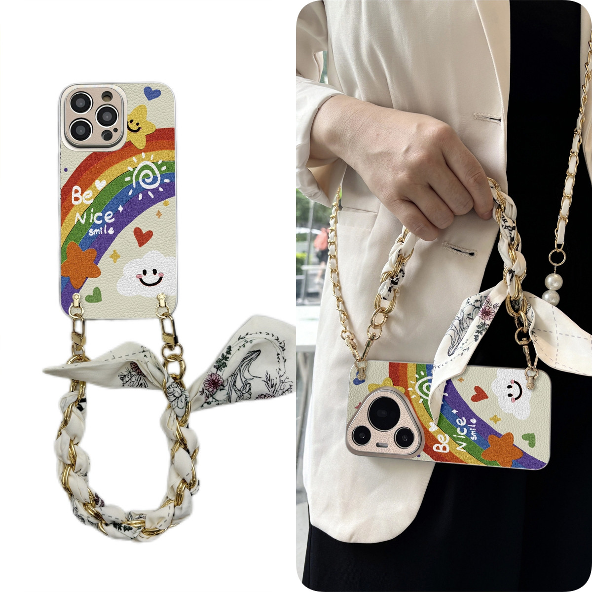 女款全包硅胶软壳时尚斜挎防摔