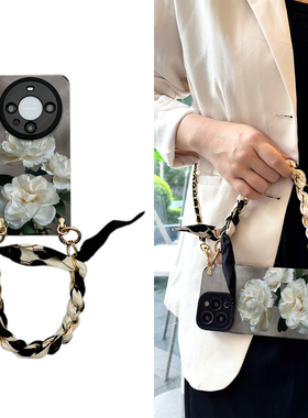 荣耀200pro斜挎手机壳magic6丝巾plus玫瑰花朵play7t适+用100华为8青9春z版0/5/x/3全e包v防t摔g硅4胶2轻s奢v