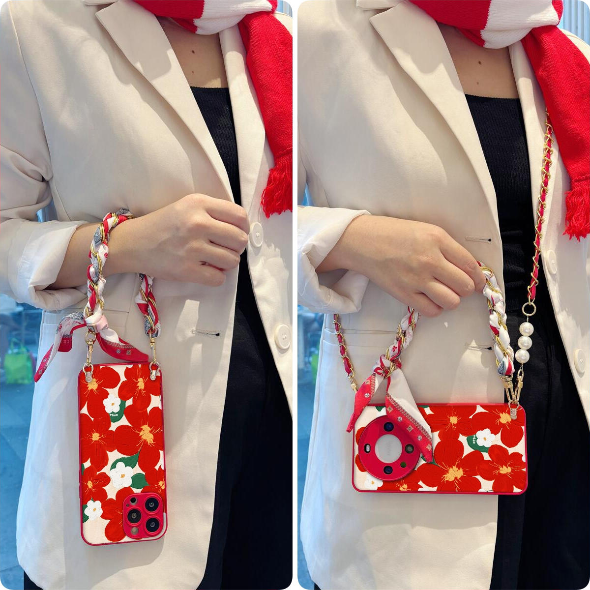 女款全包硅胶软壳时尚斜挎防摔