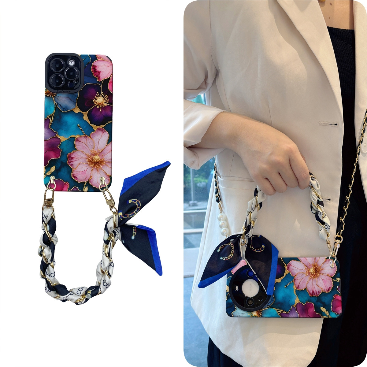 女款全包硅胶软壳时尚斜挎防摔