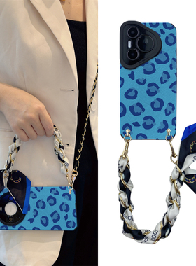 小米15斜挎红米note14手机壳civi4pro丝11巾+蓝色豹纹ultra适r用mix硅k胶7青t春1/2活0力9全s包g防6摔5新3款x