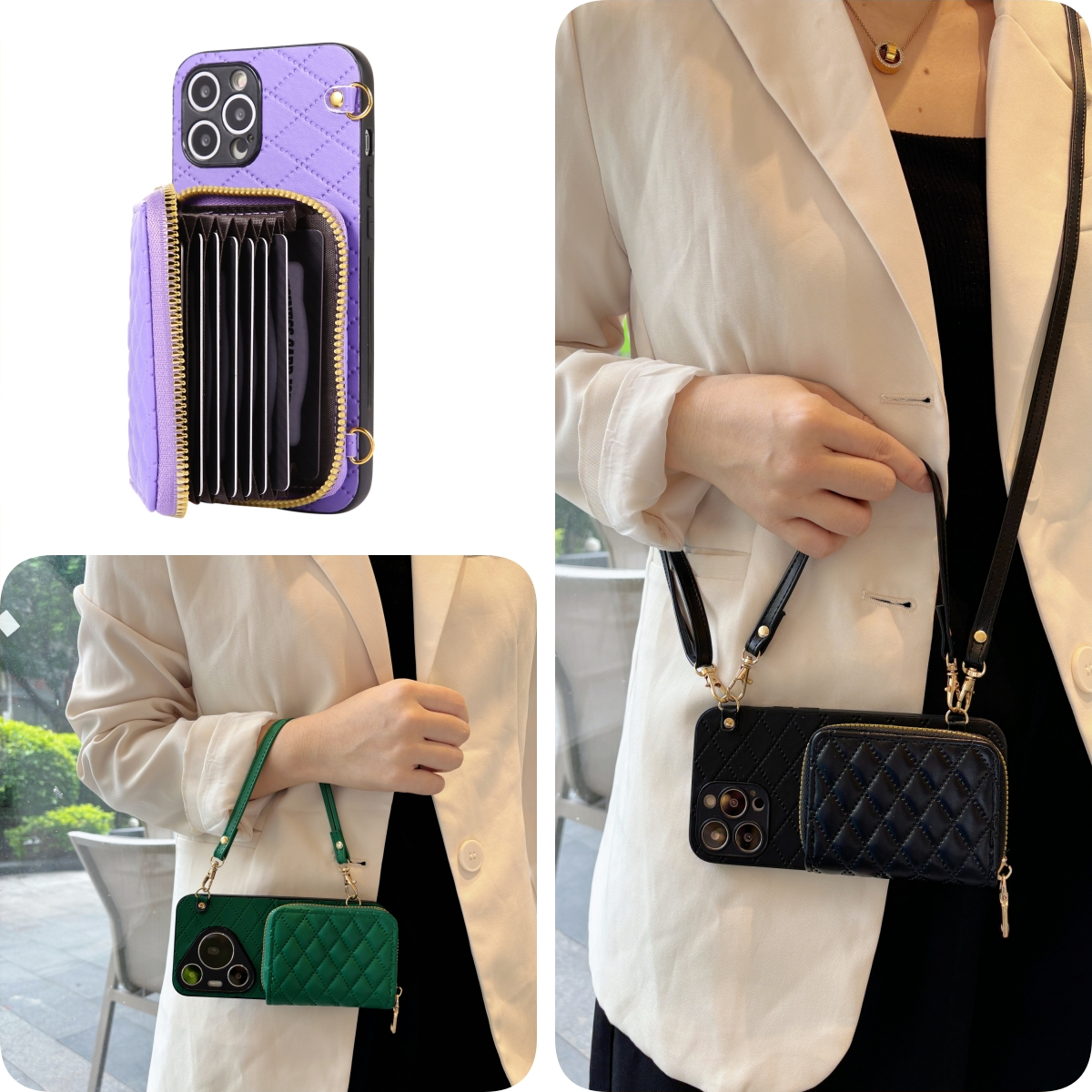 女款全包硅胶软壳时尚斜挎防摔