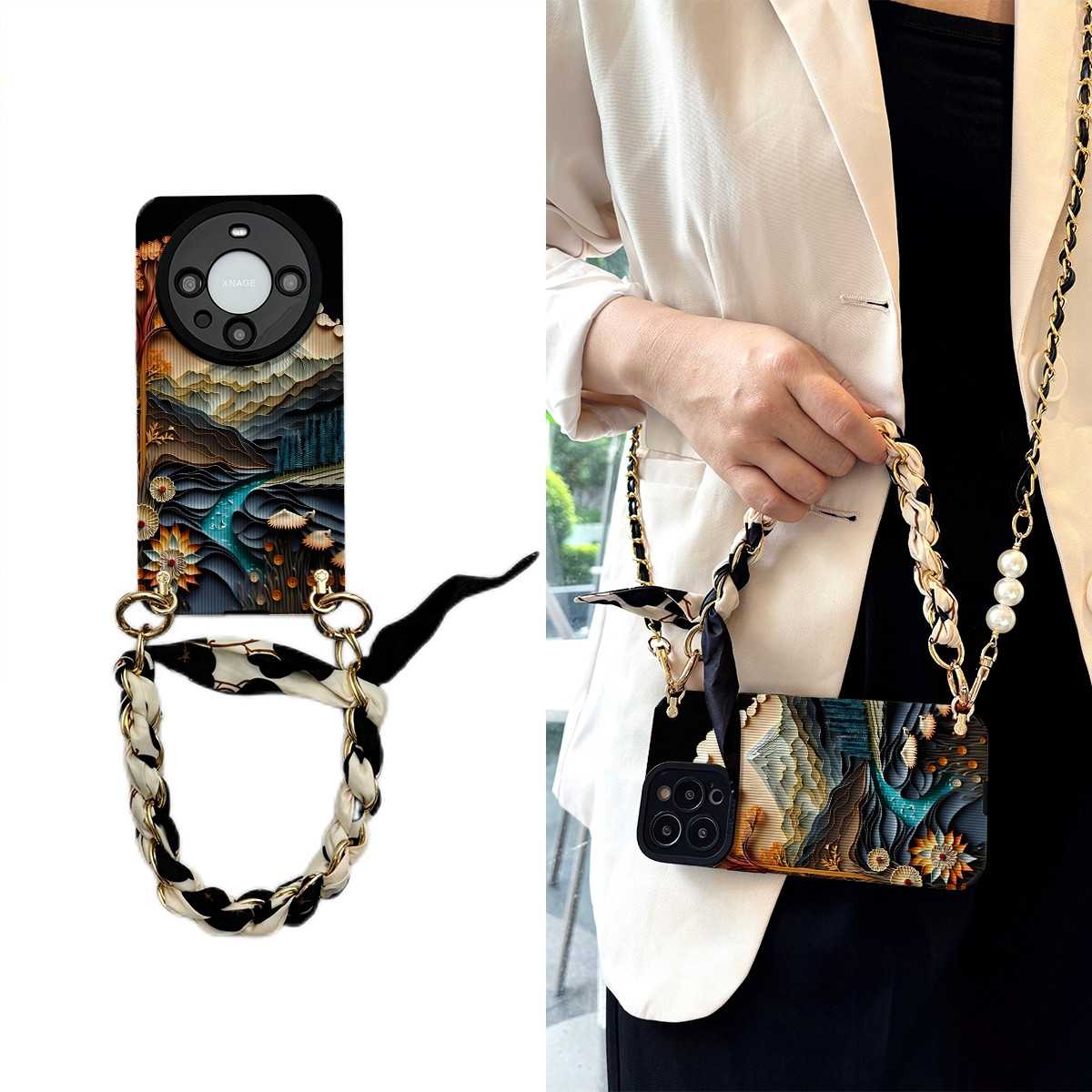 女款全包硅胶软壳时尚斜挎防摔