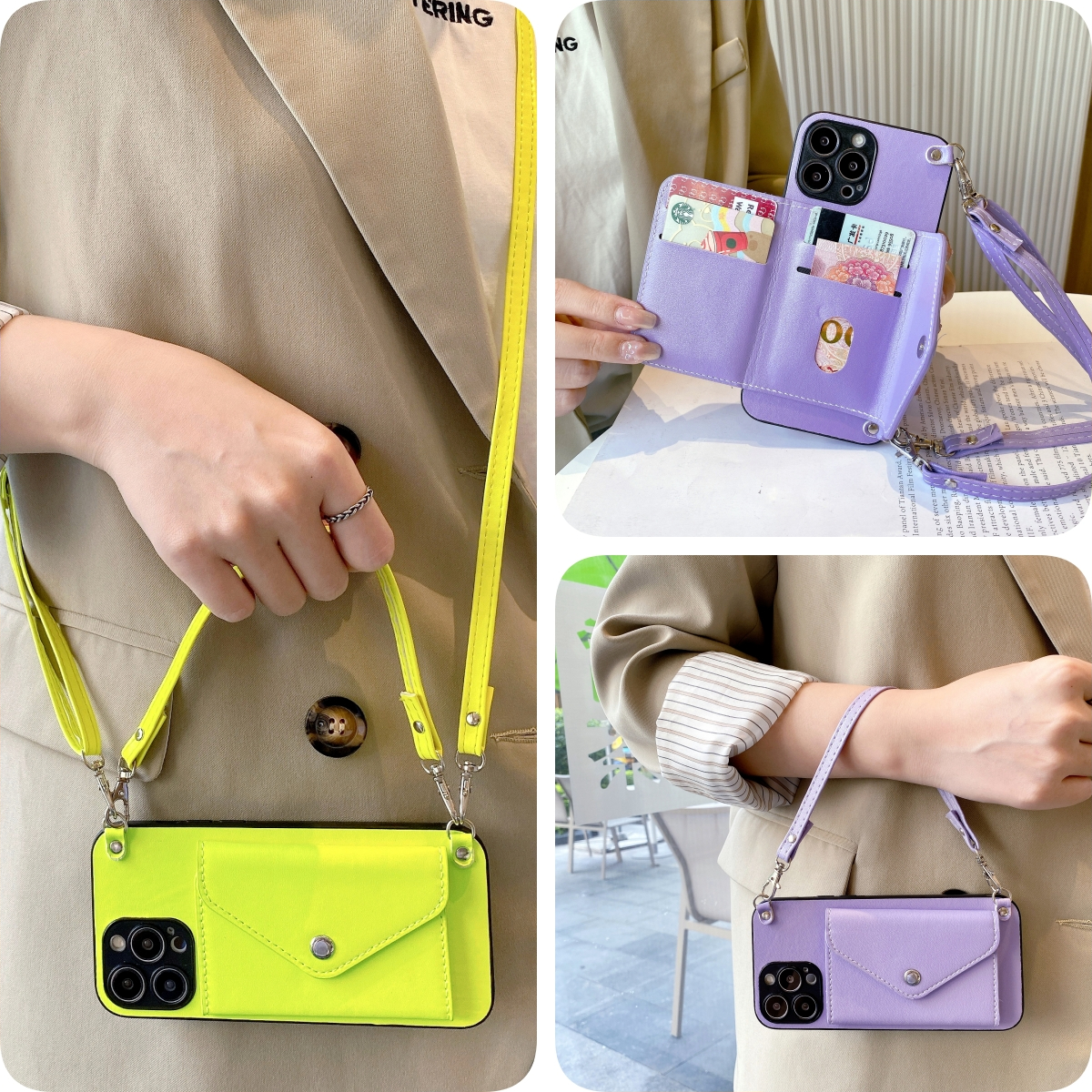 女款全包硅胶软壳时尚斜挎防摔