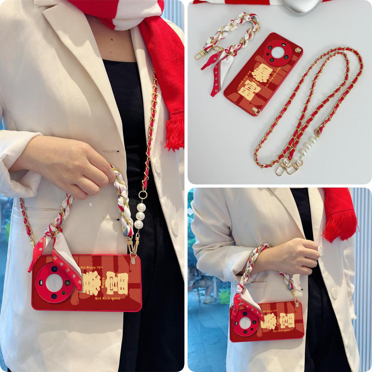 女款全包硅胶软壳时尚斜挎防摔