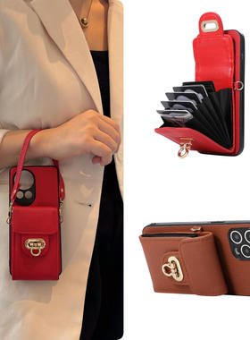 reno14pro纽扣13零钱包手机壳g适用oppo斜+挎s卡e包k皮f质z挂ace绳r全plus包9防8摔7新6款5时4尚3标2准1/0