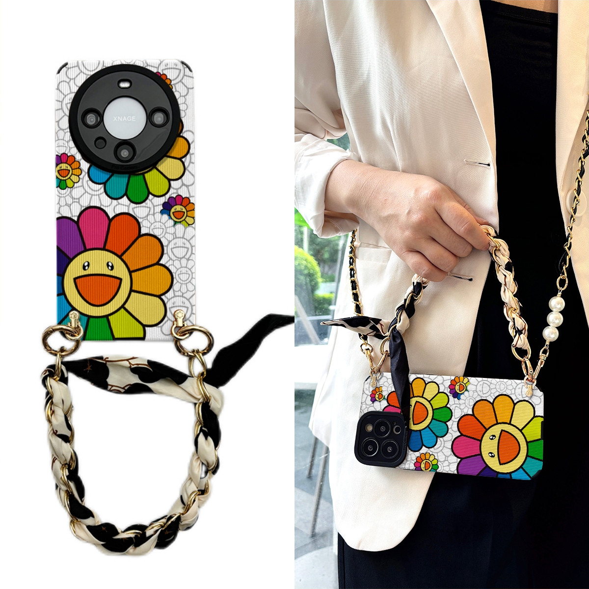 女款全包硅胶软壳时尚斜挎防摔