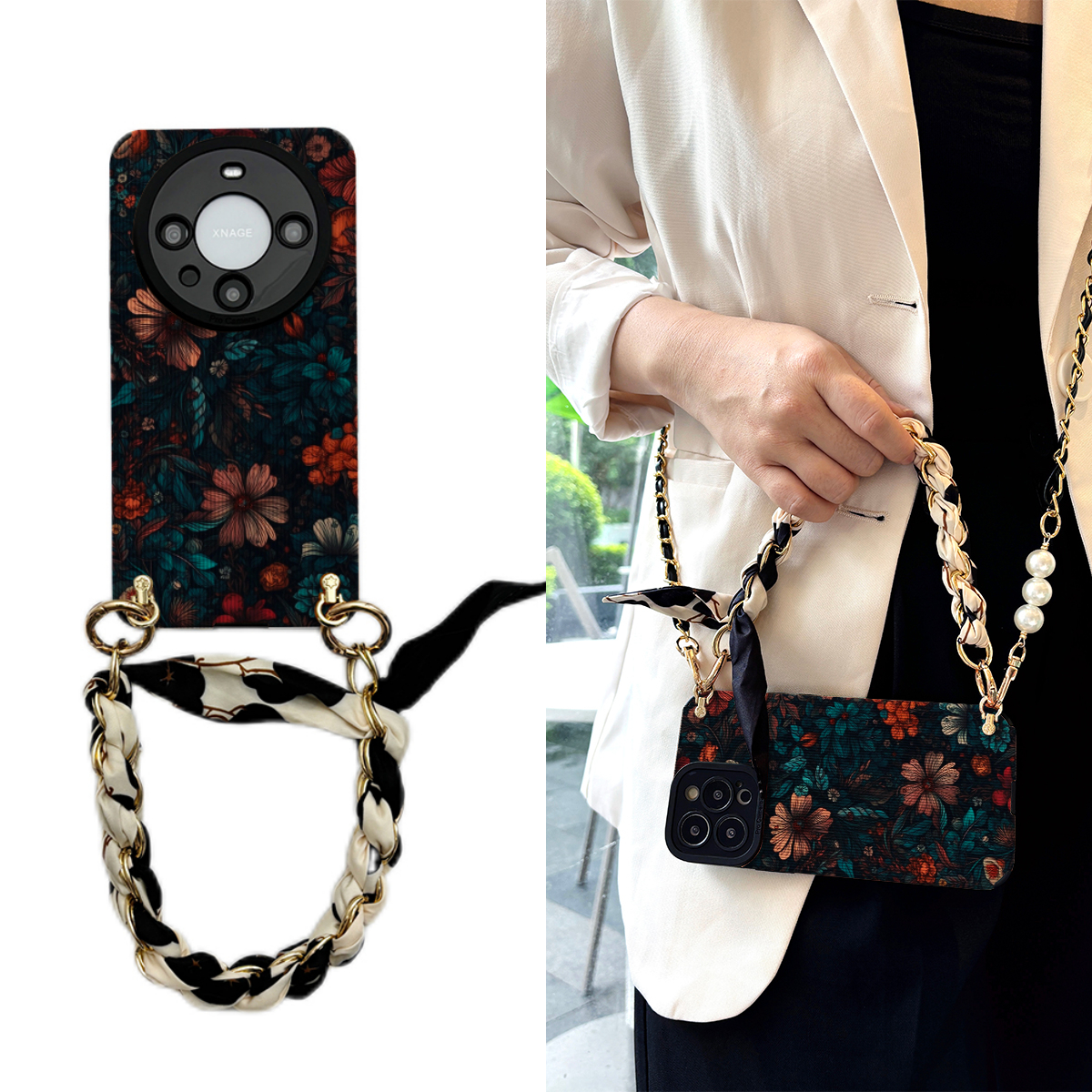 女款全包硅胶软壳时尚斜挎防摔