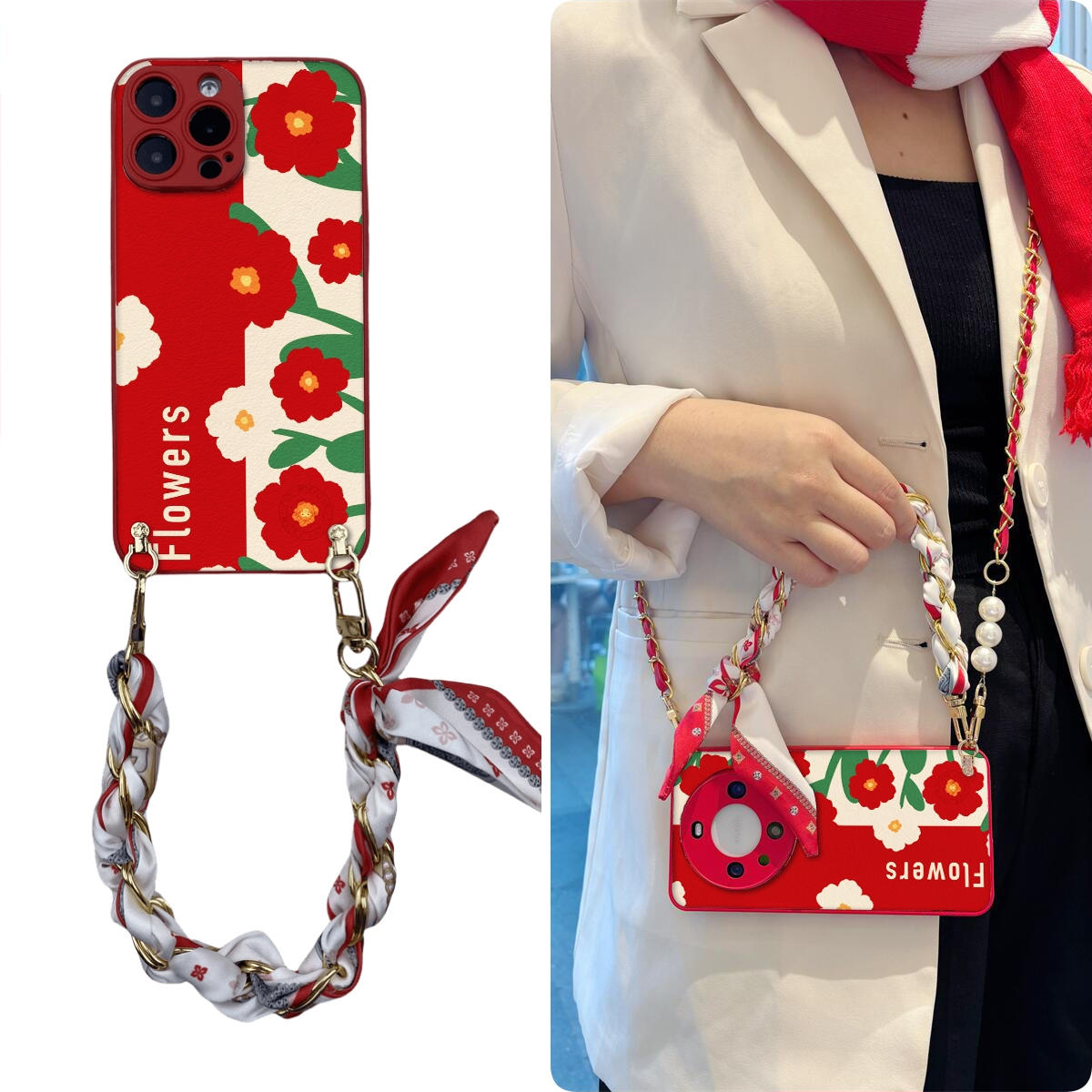 女款全包硅胶软壳时尚斜挎防摔