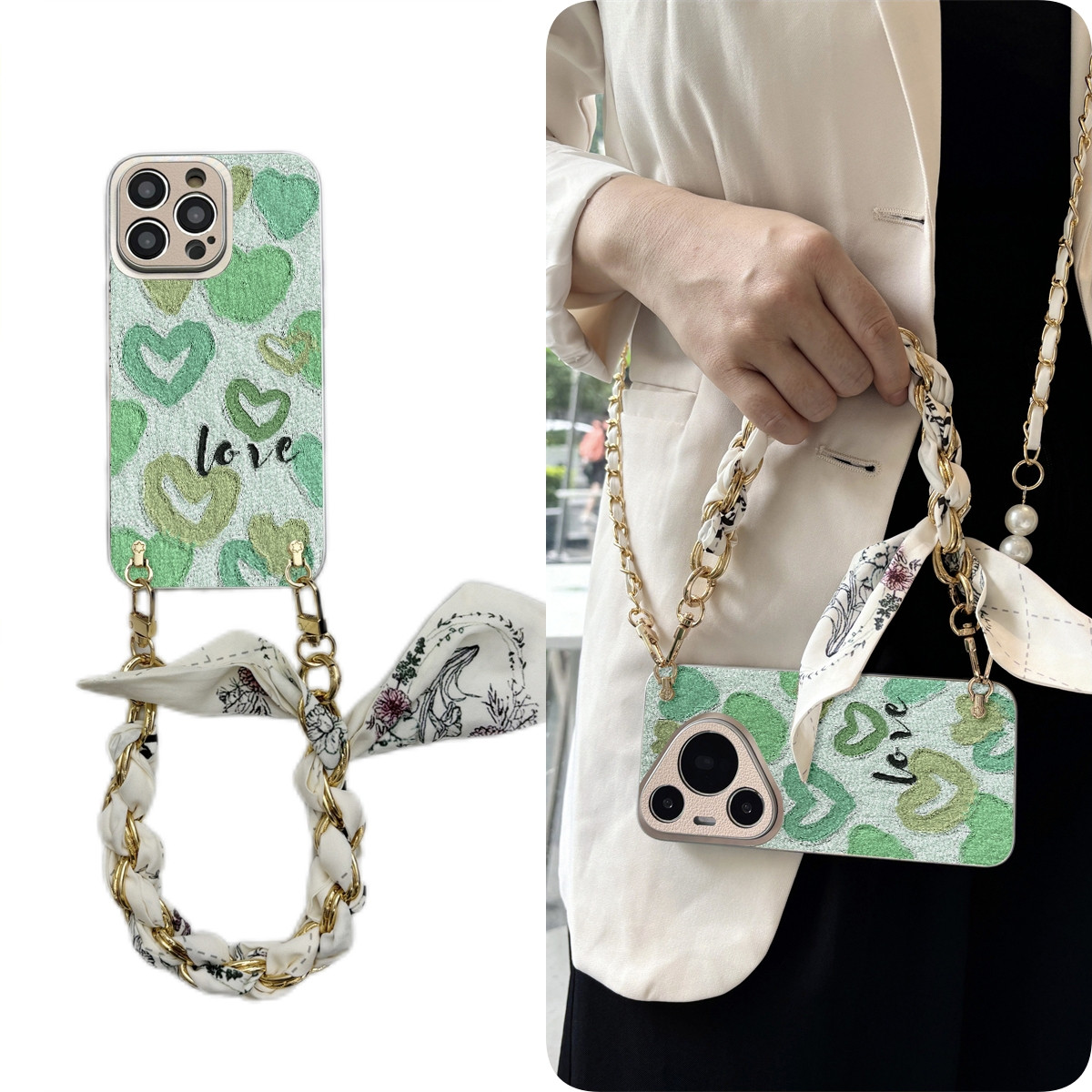 女款全包硅胶软壳时尚斜挎防摔