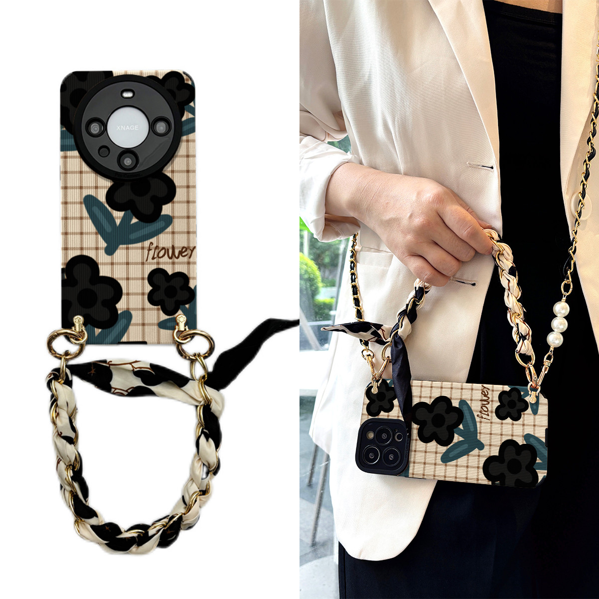 女款全包硅胶软壳时尚斜挎防摔