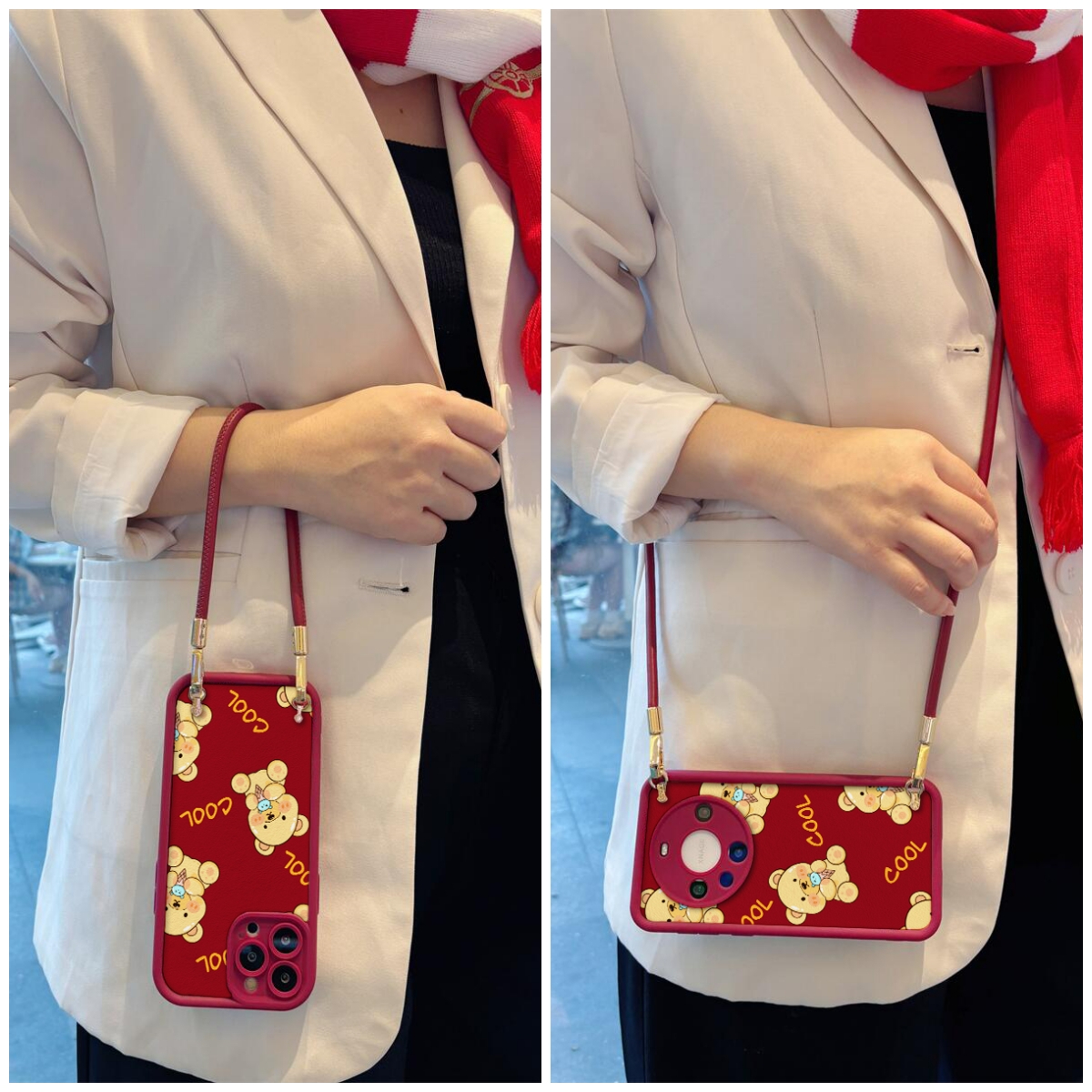 女款全包硅胶软壳时尚斜挎防摔