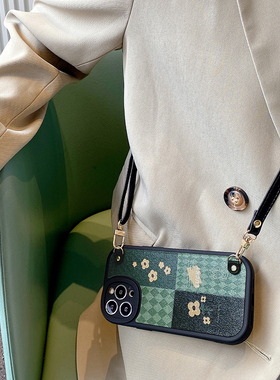 苹果iphone16手机壳斜挎15可背13适用14promax新11款x少s女r情侣max花朵7p小羊皮8plus硅胶软e壳6防摔3高级12