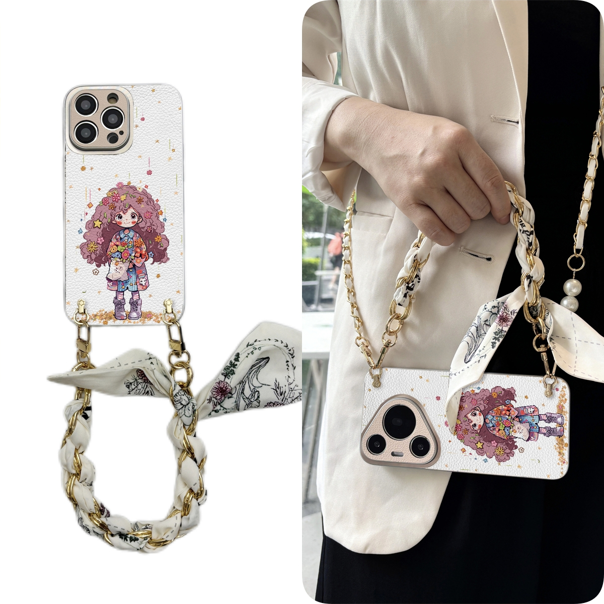 女款全包硅胶软壳时尚斜挎防摔