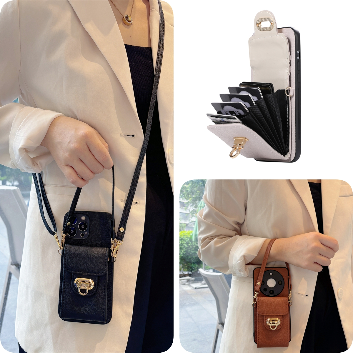 女款全包硅胶软壳时尚斜挎防摔