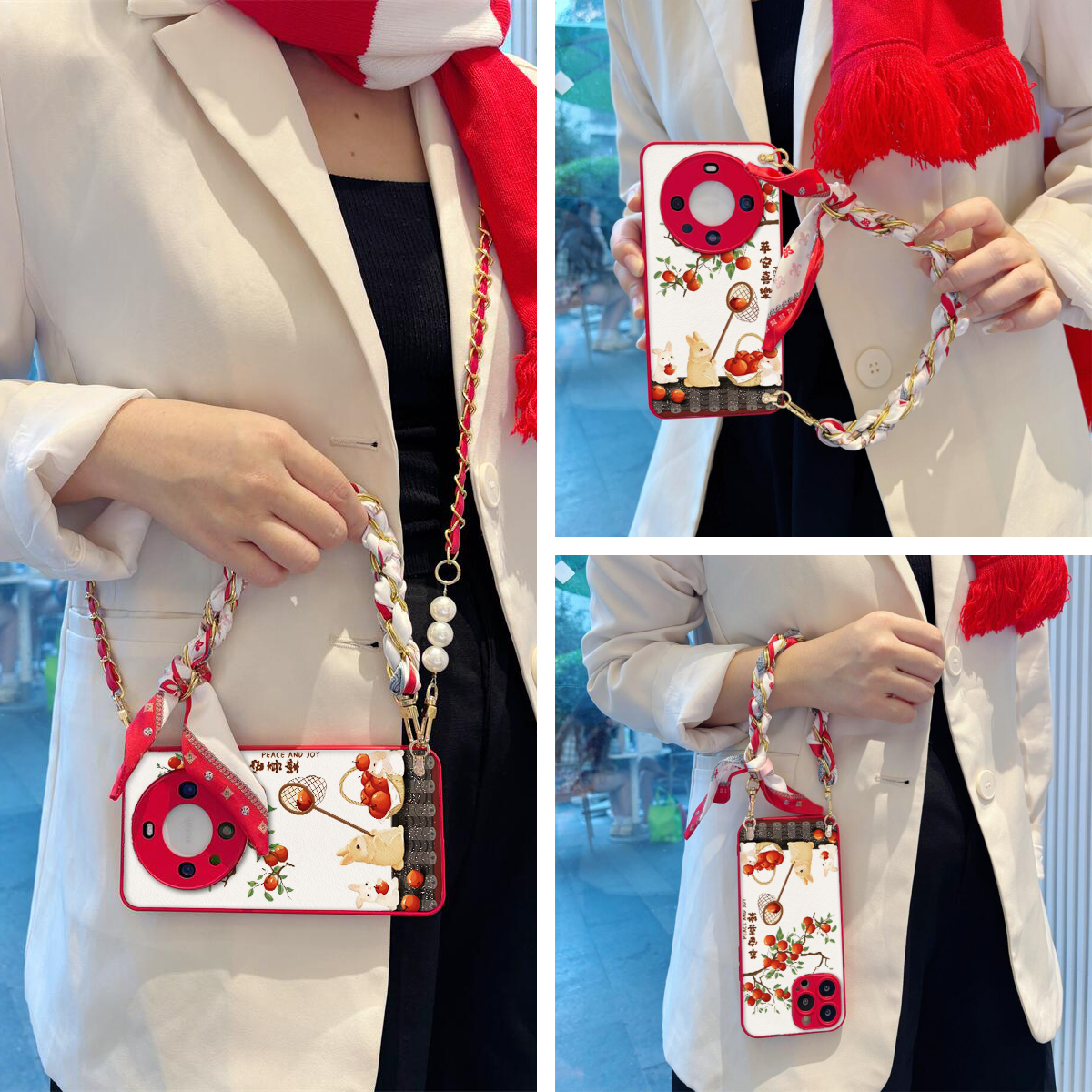 女款全包硅胶软壳时尚斜挎防摔