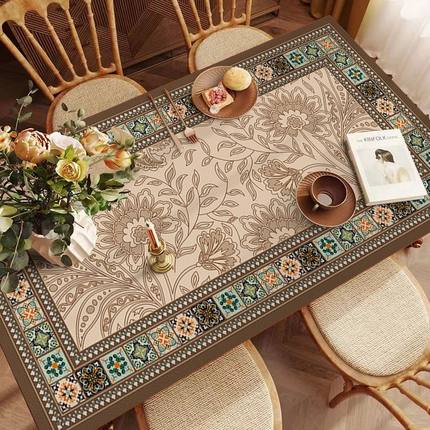 轻奢高级感桌布防水防油餐桌垫防烫耐脏免洗pvc茶几垫桌面台布