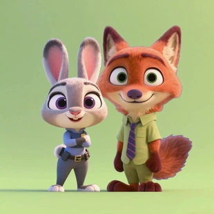 疯狂动物城狐狸侦探尼克兔子警官朱迪20个以上STL文件OBJ卡通动漫