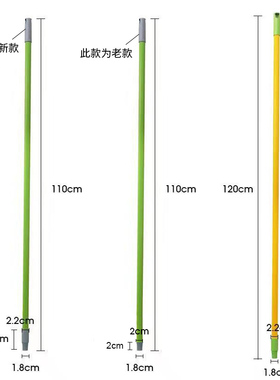 思高水拖把通用杆子 铁杆包塑螺纹黄色 绿色老款新款R1R2R3RB1R