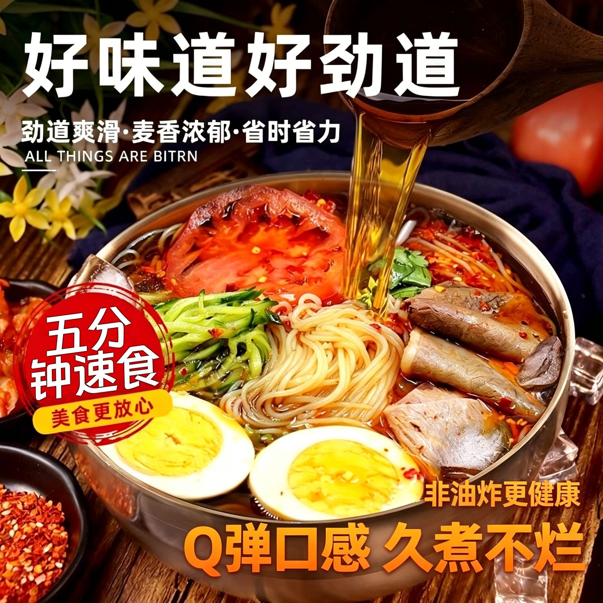 东北大冷面地道酸甜口朝鲜风味冷面凉面330g韩式延吉风味正宗小麦