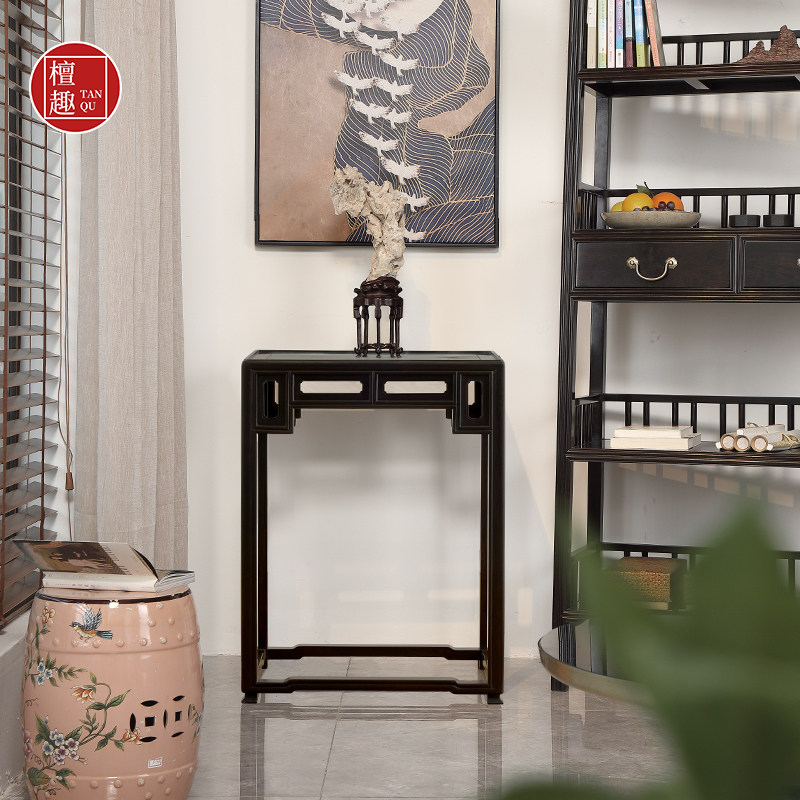 檀趣【紫光檀专卖】雅园花架新中式落地花几阳台架中式盆景客厅架