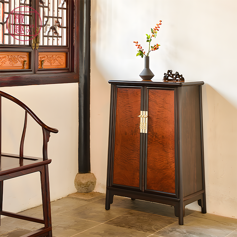 紫光檀圆角柜檀趣一木对开