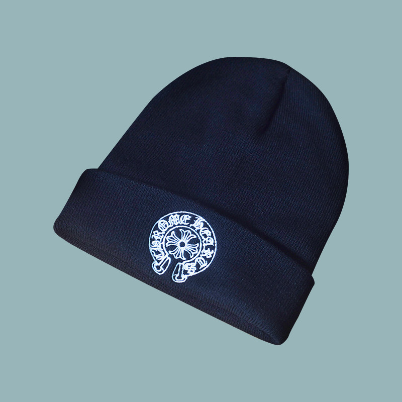 thumbnail for Hats, autumn and winter cold hats, knitted hats, wool fashion, trendy brands, CH cold protection, warm white, casual black hats