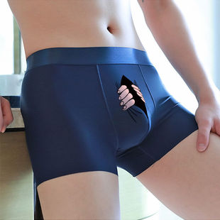 冰丝内裤男搞笑搞怪男士平角四角裤性感潮流卡通可爱恶搞男生裤衩