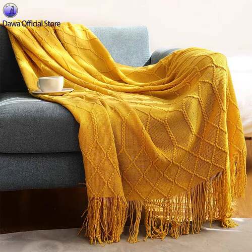 Waffle Blanket Nordic Decorative Blanket for Sofa Bed Throw