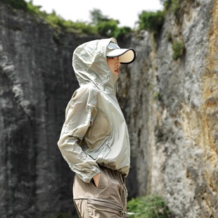 户外防晒衣轻薄透气夏季 运动休闲登山外套连帽 防晒服防紫外线薄款
