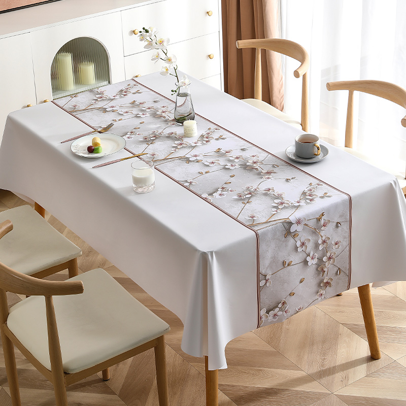 pvc桌布免洗防油防水长方形餐桌布台布桌面垫布茶几布轻奢高级感