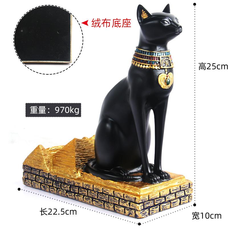 源头工直销创意埃及猫LOJD002神黑复客古红酒架树脂厂工艺猫品厅
