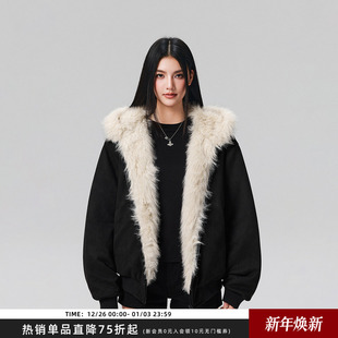 麂皮加厚保暖毛领座山雕棉袄重磅棉衣防风外套男 Achock官方店