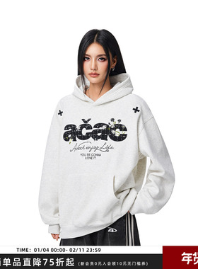【Achock官方店】acac系列重工贴布刺绣帽衫外套潮牌连帽卫衣男女